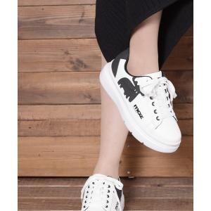 スニーカー moz(モズ)厚底ビックロゴスニーカー レディース