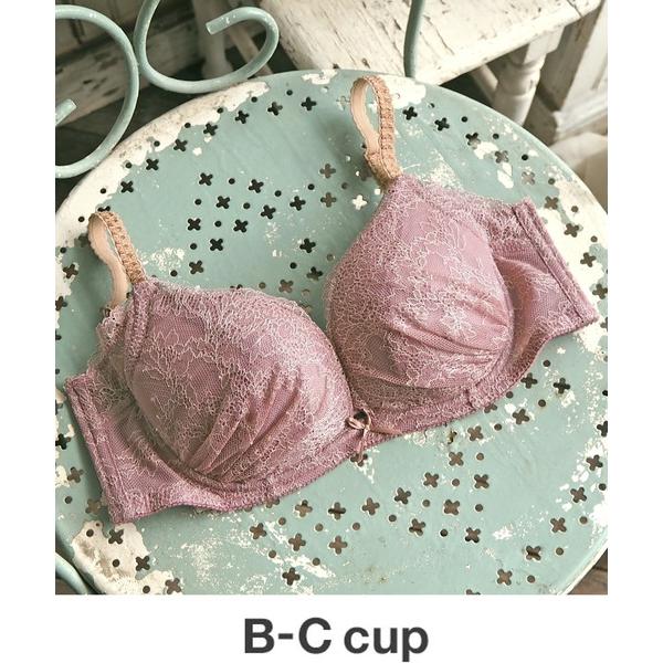 ブラジャー AMPHI「シュッとスタイルブラ」ラッセルレース　ブラジャー　B-Ccup