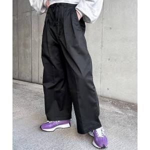 パンツ チノパン 《JaVa ジャバコラボ》ゆったり＆美脚。2タックワイドコットンワイドパンツ