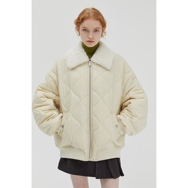 ダウンコート ダウンジャケット ボアカラーキルティングブルゾン FD22M008「Fano Stud...