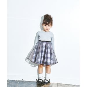 ワンピース ヴィエラビッグギンガムワンピース キッズ 子供服 女の子