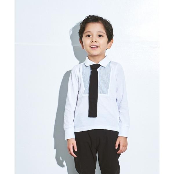 ブラウス シャツ 天竺ネクタイ付きポロシャツ キッズ 子供服 男の子