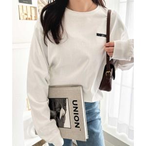 tシャツ ワンポイント刺しゅうロングスリーブＴシャツ レディース メンズ