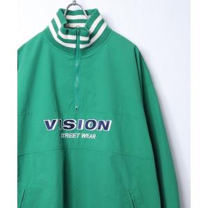 スウェット 【VISION STREET WEAR】 ビッグシルエット リブライン ハーフジップ ナイロンプルオーバーの商品画像