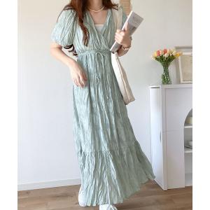 ワンピース 「mily bilet」柔らか透け感で、大人かわいい＋α♪シアージャガード花柄クリンクルワンピース