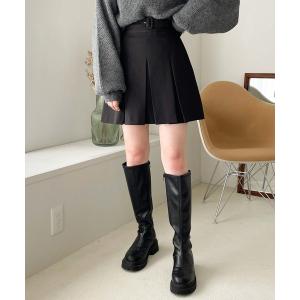 スカート ベルト付きプリーツミニスカート　183809