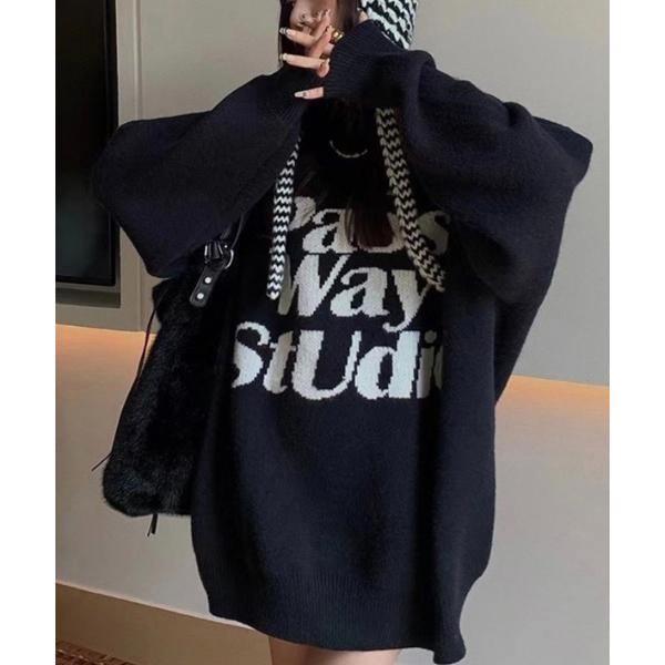 ニット セーター 新色追加！「WEB限定」Pass Wayジャガードロゴニット レディース