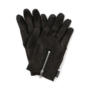 メンズ 手袋 Schott/ショット/ZIP LEATHER GLOVE/ジップレザーグローブ｜zozo