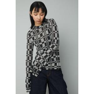 ニット セーター Check knit tops レディース メンズ