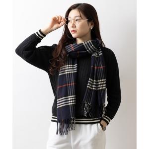 マフラー ストール サスティナマフラー カシミンク フラースチェック レディース