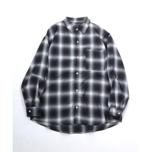 SSZ オンブレチェックシャツ ネルシャツ サイズM beams SSZ x MIN-NANO エスエスズィー ミンナノ 23AW 別注 BLACK CHECK