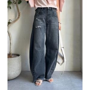 ジーンズ デニム デニムパンツ ダメージカーブデニム レディース