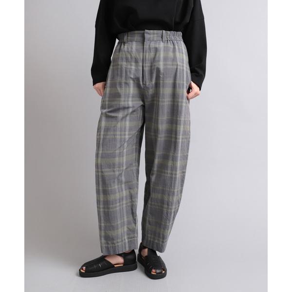 パンツ R4057 ４０/-ムラ糸コットンチェックパンツ レディース