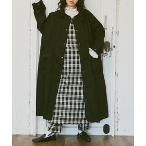 ノーカラーコート コート コットンボリュームロングコート レディース メンズ