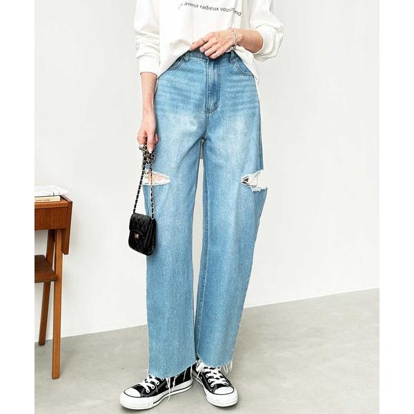 ジーンズ デニム デニムパンツ アソートカットアウトダメージパンツ レディース