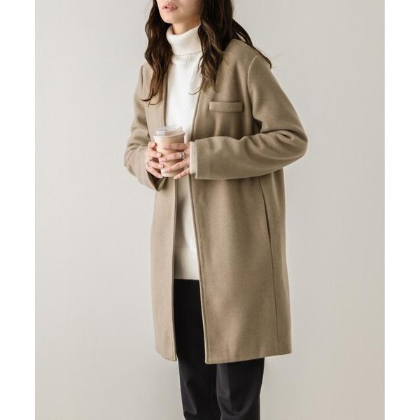 ノーカラーコート コート ノーカラーコート レディース