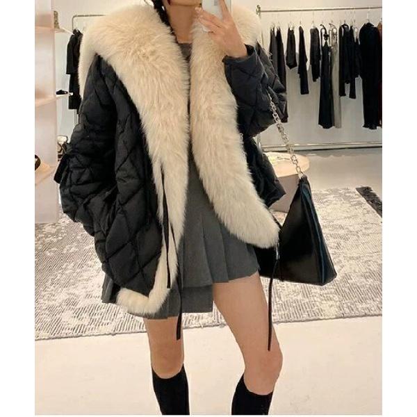 ダウンコート ダウンジャケット フェイクフォックスファービッグショールコート レディース メンズ