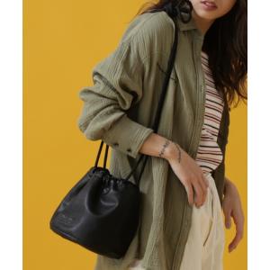 ショルダーバッグ バッグ レディース 「直営店限定」FAKE LEATHER DREWSTRING BAG/ フェイクレザー ドローストリング巾着バッ｜zozo