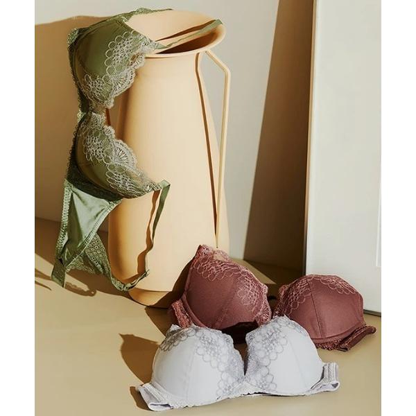 ブラジャー 夢みるブラ ノンワイヤー ブラジャー ジオメトリック フレーム「B，C，Dカップ」AMS...