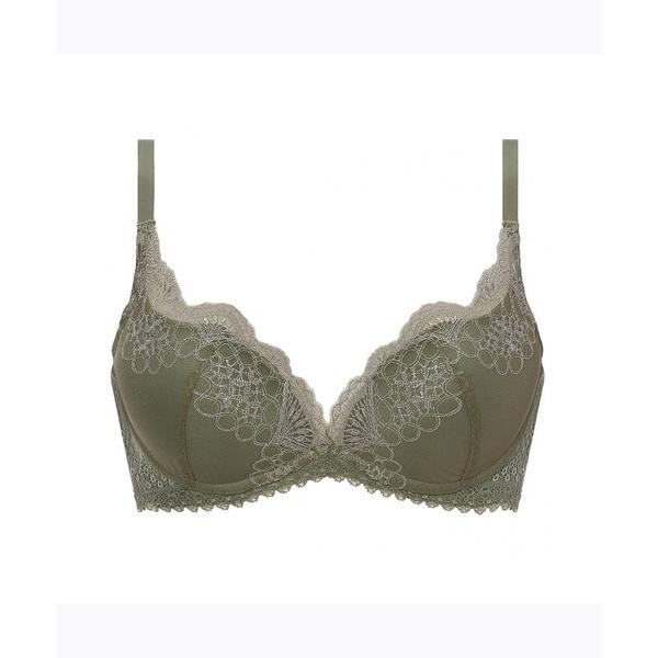 ブラジャー 夢みるブラ ノンワイヤー ブラジャー ジオメトリック フレーム「E，Fカップ」AMST1...