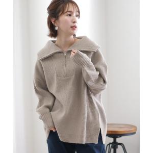 Sally Lunn ニット セーター ボーダーハーフジップニット レディース