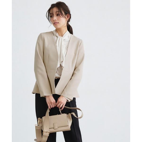 ジャケット ノーカラージャケット フレアジャケット レディース