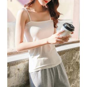下着 カップ付きカットソーキャミソール