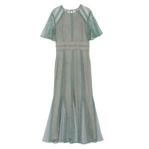 ドレス LADYフレアレースマーメイドワンピース