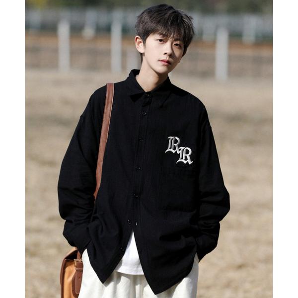 シャツ 「neos -addictive design-」ビッグシルエット ワンポイント ロゴ刺繍 ...