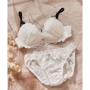 下着女性 上下セット 　純欲カラーヌーディーレーシーストリングブラ＆ショーツセット