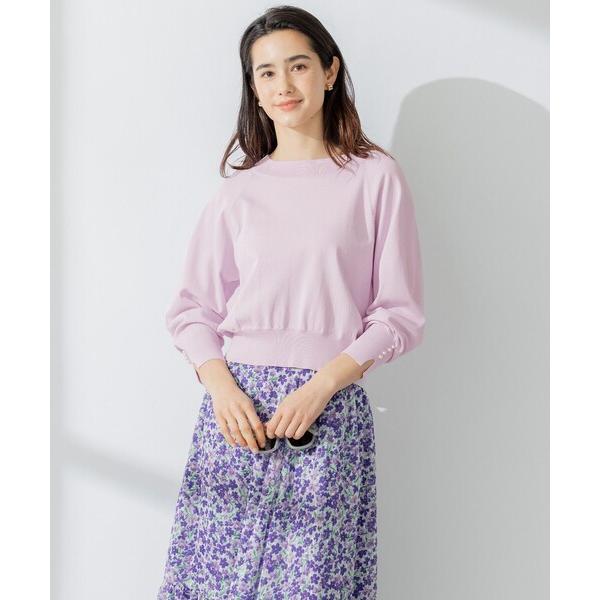 ニット セーター 「パールボタン付」ブーケカラーリラクシー ニット レディース