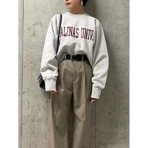 スウェット 短丈ロゴトレーナープルオーバー