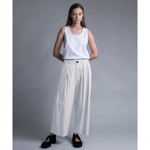 スラックス 「my beautiful landlet」GABERDINE  tuck pants ...