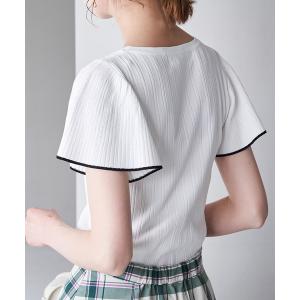 ニット Beauty knit/UVカット/透かし袖リブニットプルオーバー