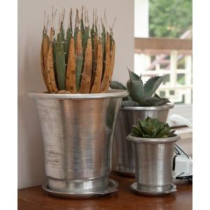 花瓶 ALUMINUM POT L WITH SAUCER/6.5号 植木鉢