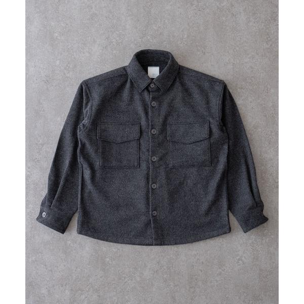 シャツ ウールカシミヤナイロン リラックスCPOシャツ「チャコールグレー」 メンズ レディース