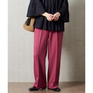 マルチサイズ パンツ センタープレスワイドテーパードパンツ レディース