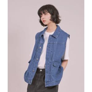 ベスト DENIM VEST / ケミカルウォッシュ オーバーサイズ