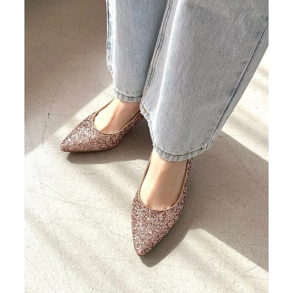 パンプス ポインテッドトゥグリッターパンプス/R-2018
