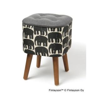家具 総柄刺繍収納スツール「FINLAYSON」