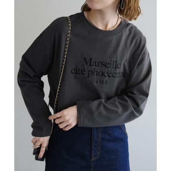 tシャツ 「WEB限定」エンブロイダリーロゴロングスリーブTシャツ レディース