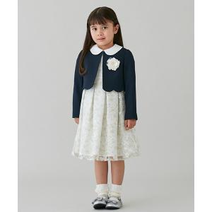 花柄ワンピース+スカラップジャケットセット