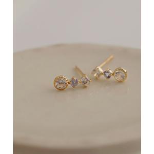 JUPITER ピアス 「K10」ダイヤモンドバーピアス /片耳/金属アレルギー