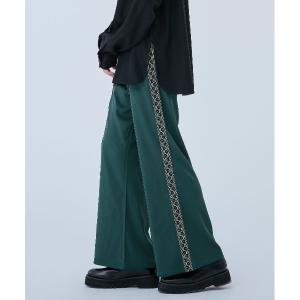 パンツ ジャガードラインフレアパンツ