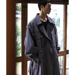 トレンチコート コート オーバーサイズ スタンドカラー ミリタリー トレンチコート メンズ レディース