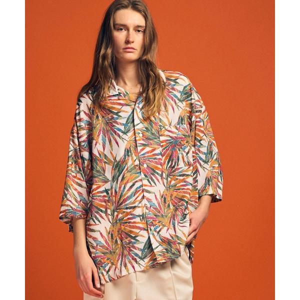 シャツ 「ユニセックスアイテム」マルチプリントプライムオーバーオープンカラーショートスリーブシャツ「...