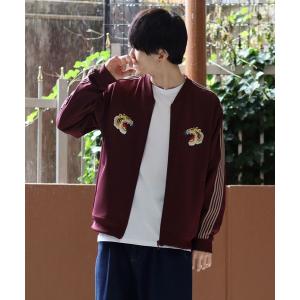 ジャージ Tiger embroidery line Jersey tops/虎刺繍ジャージ トラックスーツの商品画像