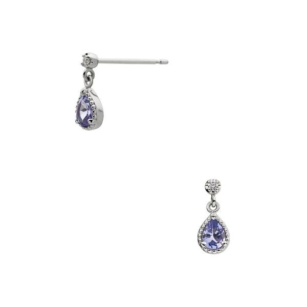 ピアス プラチナ ドロップ タンザナイトピアス レディース