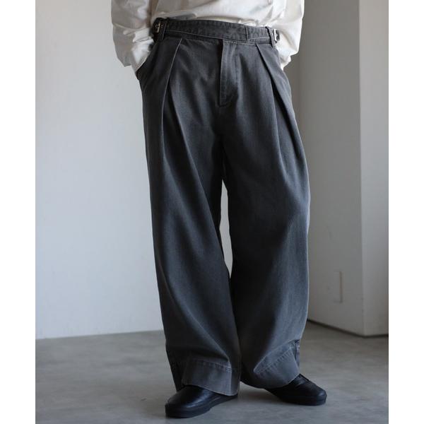 ジーンズ リラックス ワイド ルーズ コットンデニム クロスタック グルカパンツ セットアップ対応 ...