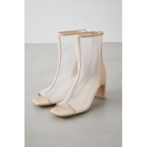 ブーツ OPEN TOE SHEER SHORT BOOTS/オープントーシアーショートブーツ